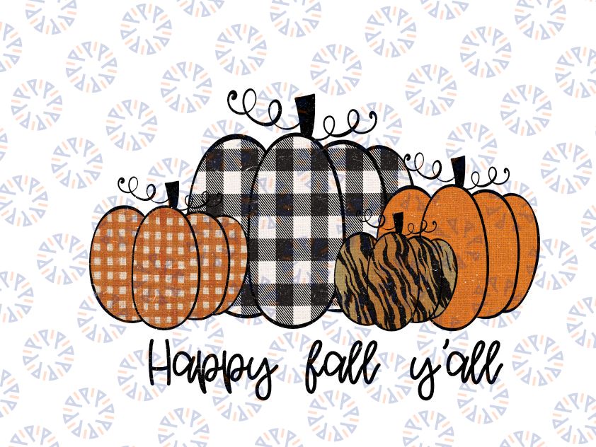 Happy Fall Y'all, Leopard Pumpkin, Fall Png Designs, Fall Sign, Autumn Png Printing, Digital Download
