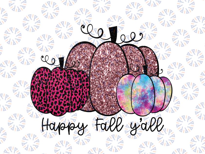 Happy Fall Y'all, Leopard, Pumpkins - Sublimation Design, Fall Png Designs, Autumn Png Printing, Digital Download