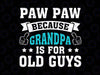Paw Paw Because Grandpa Is For Old Guys Svg, Funny Father's Day Svg, Papaw Birthday Gift Svg Cricut Cut File