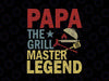 Vintage Papa The Grill Master Svg, Happy Father's Day BBQ Lover Svg, Papa Gift, Papa Idea, Papa Apron, Father's Day, Svg Png