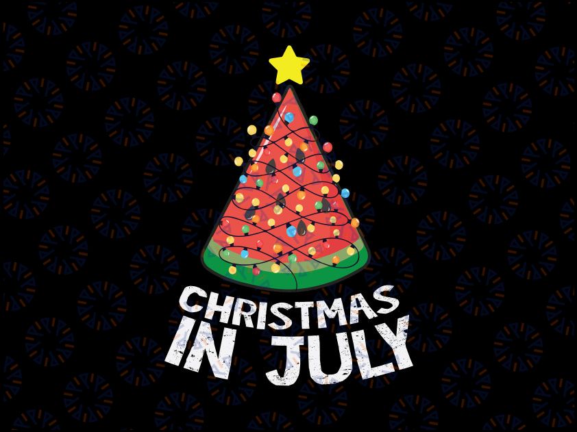 Watermelon Christmas In July SVG, Water Melon Christmas Tree svg, Xmas In July svg, Summer Christmas, Cricut, Digital Download