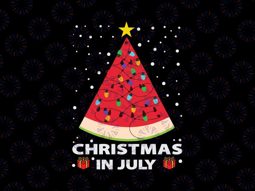 Watermelon Christmas In July ,Water Melon Christmas Tree svg, Xmas In July svg, Summer Christmas, Trending Svg