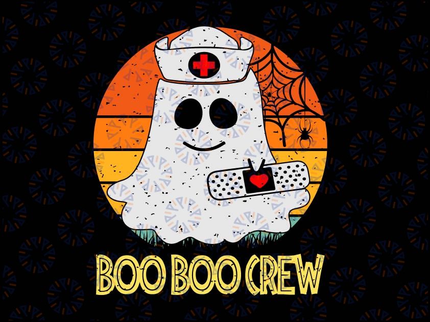 Cute Ghost RN Nurse Halloween, Boo Boo Crew Halloween SVG, Halloween Sublimation Png, Ghost Nurse, Nurse png, Digital Download