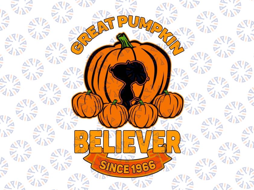 Great Pumpkin Believer Since 1966 Svg, Scary Halloween pumkins Svg, Peanuts Snoo-py Pumpkin Patch, Svg, Sublimation