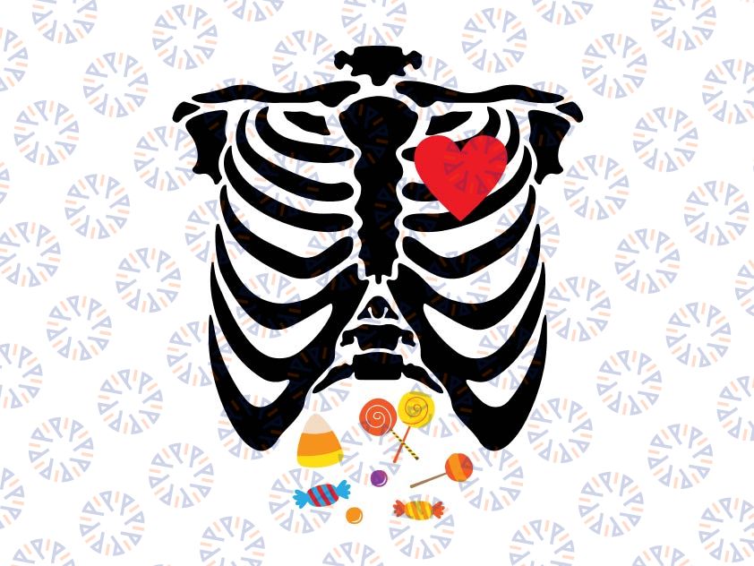 Halloween Candy Xray Skeleton Svg, Halloween Svg, Skeleton SVG, Candy, Thorax Xray Ribcage, Png, Svg Files For Cricut, Sublimation Designs Downloads