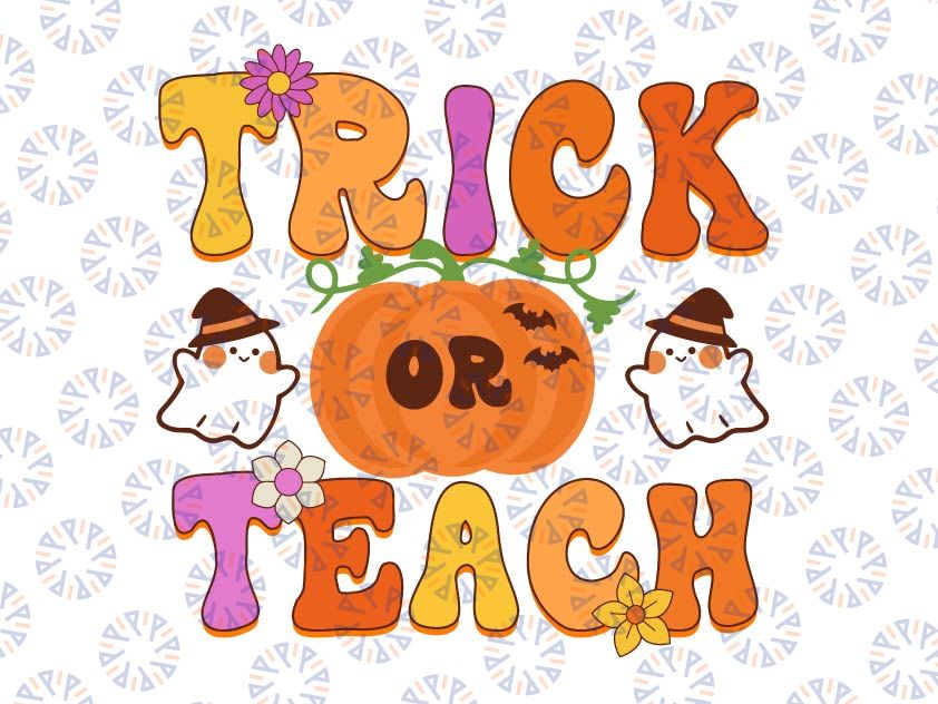 Groovy Trick Or Teach Svg, Elementary School Teacher Svg, Teacher Gift, Teacher Halloween, School Halloween Party Svg