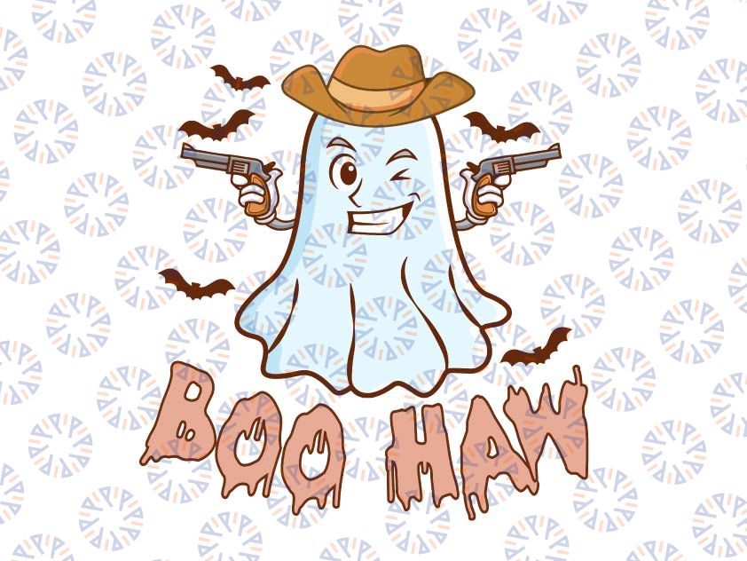 Boo Haw Svg, Halloween Svg, Funny Halloween Shirt Svg, Cowboy Ghost Svg, Western Ghost Svg, Cowboy Hat Svg