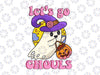 Groovy Let's Go Ghouls Svg, Floral Ghost Hippie Halloween Svg,  Halloween Design, Retro Halloween Svg Png