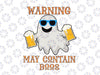 Warning May Contain Boos Svg, Cute Ghost Halloween Svg, Funny Fall and Halloween Svg Png