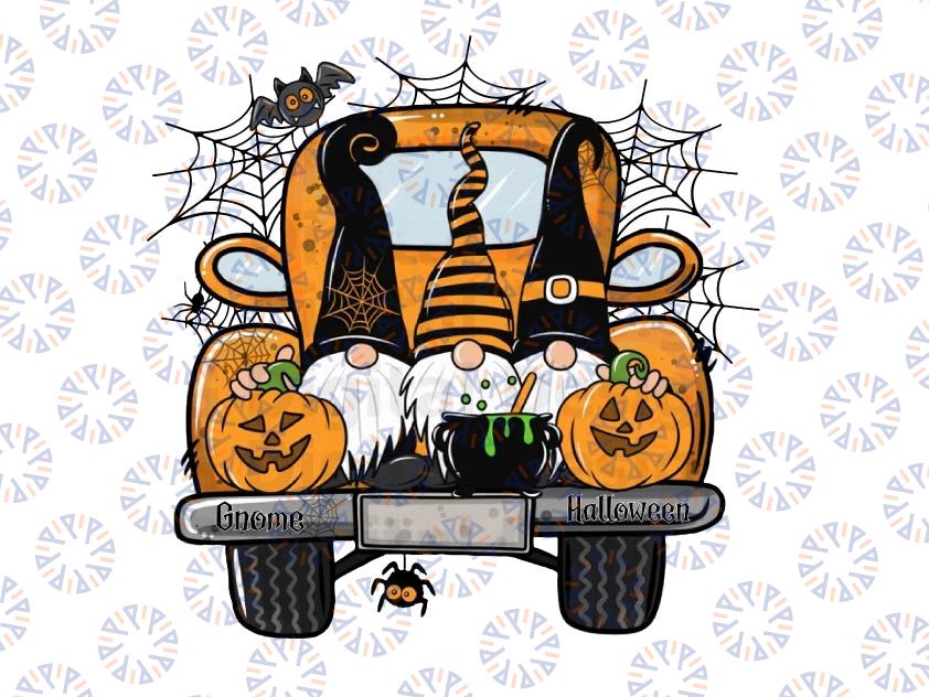 Gnome Witch Halloween Pumpkin Png, Halloween Truck PNG, Halloween Gnomes, Halloween Gnome Sublimation, Truck, Pumpkins, Halloween Print