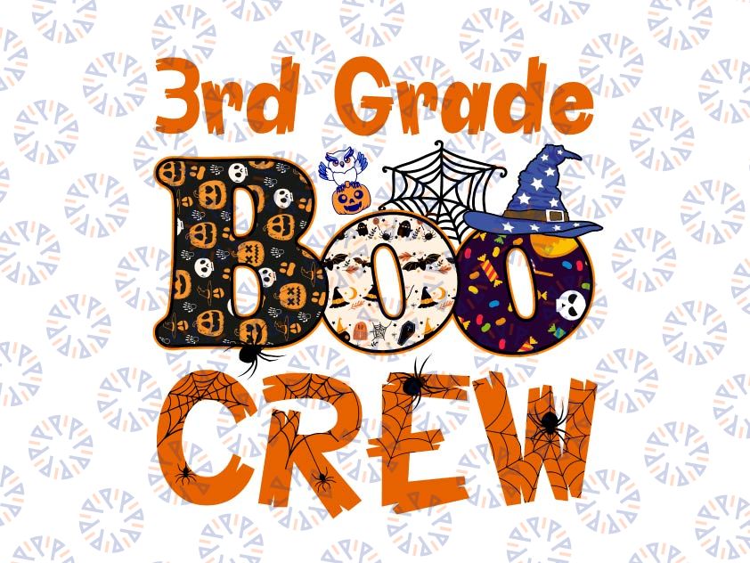 3rd Grade Boo Crew Svg, Halloween Cut Files, Boo Svg, Ghost Svg, Dxf, Png, Spooky Svg, Halloween Shirt Svg, Kids Clipart, Silhouette, Cricut