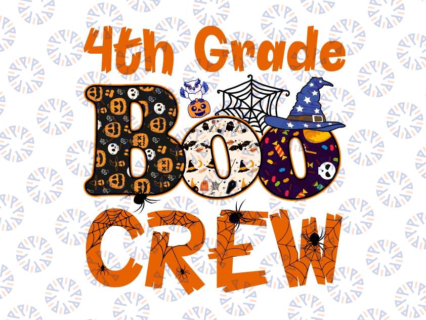 4th Grade Boo Crew Svg, Halloween Cut Files, Boo Svg, Ghost Svg, Dxf, Png, Spooky Svg, Halloween Shirt Svg, Kids Clipart, Silhouette, Cricut