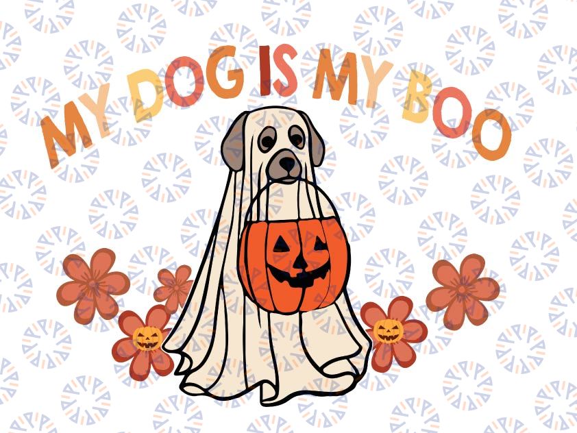 My Dog Is My Boo Svg, Halloween Svg, Cute Ghost svg, Autumn svg, fall svg, Halloween Mom Svg, Ghost Svg, Dog Halloween Svg