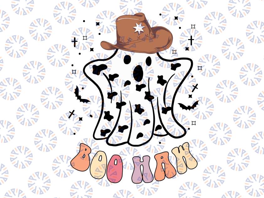 Boo haw Svg, Western Ghost Svg, Cowboy Ghost Svg, Cowboy Hat Svg, Halloween Cowgirl Costume, Spooky Season Svg