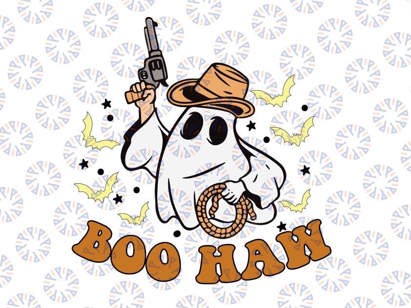 Halloween Boo Haw Svg, Ghosts Cowboy Cowgirl Svg, Cowboo baby, Western Fall PNG Sublimation Design, Cute ghost Svg, Spooky Season