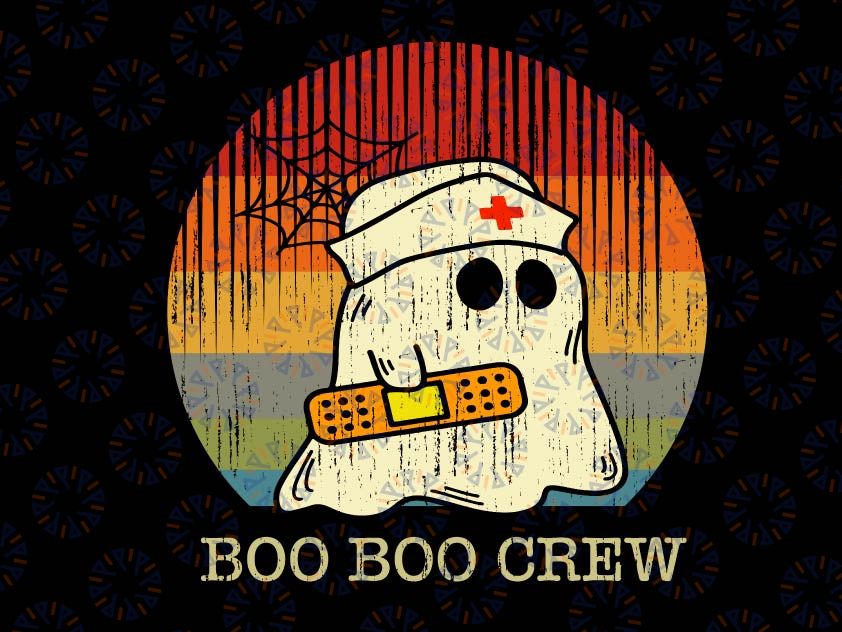 Boo Boo Crew Svg, Halloween Nurse Ghost Svg, Halloween Nurse Svg, Nurse Fall Svg, Nurse Halloween, Halloween Party Svg Cut file