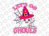 Groovy Let's Go Ghouls Svg, Floral Ghost Hippie Svg, Halloween Design, Retro Halloween Svg Png