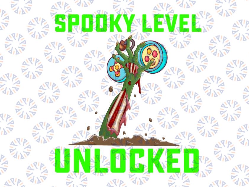 Gamer Halloween Spooky Level Unlocked Zombie PNG Gamer Png Funny Kids Halloween Png, Fall Png, Kids Gamer Png Digital File For Print