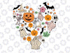 Retro Halloween Heart Collage Ghost Skeleton Candy Pumpkins png Pumpkin png, Ghost png , Boo png , Spooky Png, Sublimation Designs Downloads