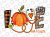 Love Nurse Pumpkin Leopard Png, Fall Halloween Thanksgiving Png, Fall Nurse Pumpkin sublimation, Digital Download, png