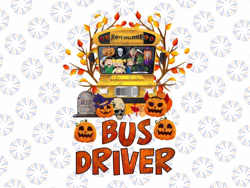 School Bus Driver Pumpkin Png, Season Skeleton Fall Halloween Png, Bus Driver Png, School Bus Driver, Pumpkin Png, Boo Png, Halloween Png