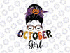 October Girl Halloween Sublimation, Autumn Fall, Messy Bun, Messy Bun sublimation, Momlife, Pumpkins, Leopard print, Spider