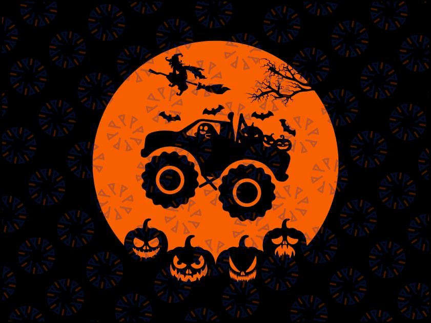 Truck or Tre-at Skeleton Svg, Monster Truck Moon Candy Svg, Kids Halloween SVG,Spooky Svg, Ghost Svg, Png, Svg Files for Cricut