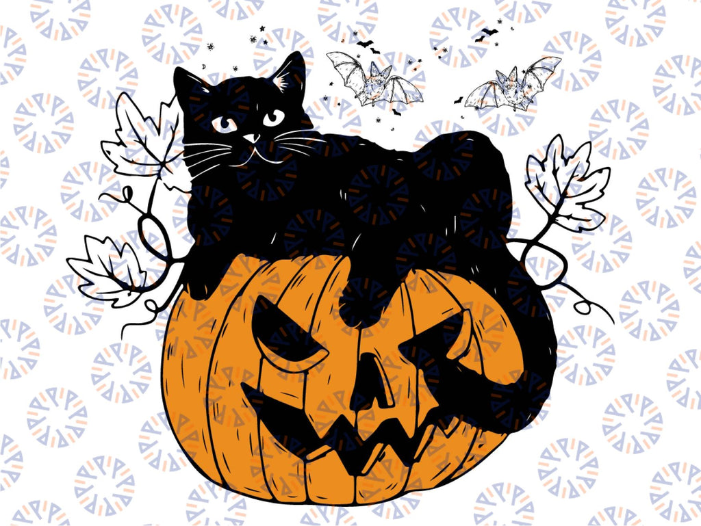 Halloween Svg, Black Cat Svg, Spooky Season, Pumpkin Cat Svg, Black Cat Svg, Funny Halloween Svg, Cat Lover Svg