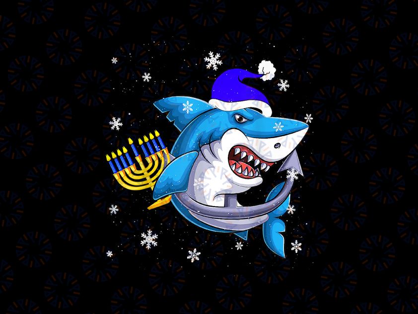 Jewish Shark Menorah PNG, Funny Hanukkah Chanukah Animal PNG, Hanukkah Png, Shark Menorah Jewish Png, Hanukkah Menorah Sublimation Design