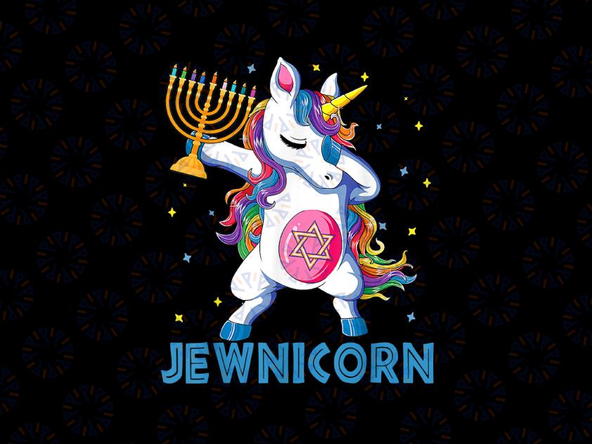 Jewnicorn Funny Hanukkah Png, Unicorn Gift Pajamas Png, Hanukkah Png, Funny Hanukkah Png, unicorn Png Sublimation Design