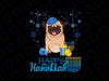 Jewish Pug Dog Menorah Hat Chanukah PNG, Hanukkah Jewish Xmas PNG, Funny Hanukkah Png Sublimation Design
