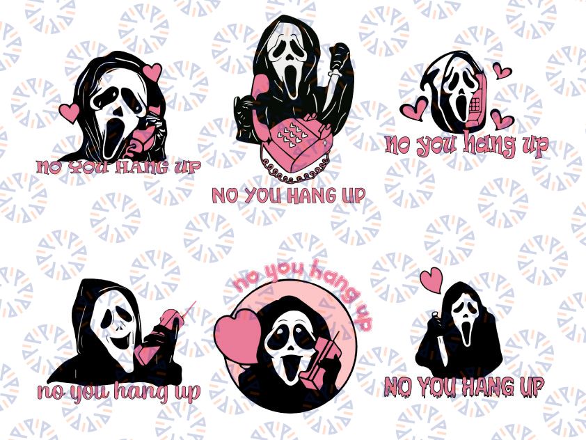 Scream Ghost Face No You Hang Up First Bundle SVG, Ghost Face Calling SVG, Funny Halloween SVG, Png, Jpg,dxf,Cricut Silhouette, Vinyl,Printable