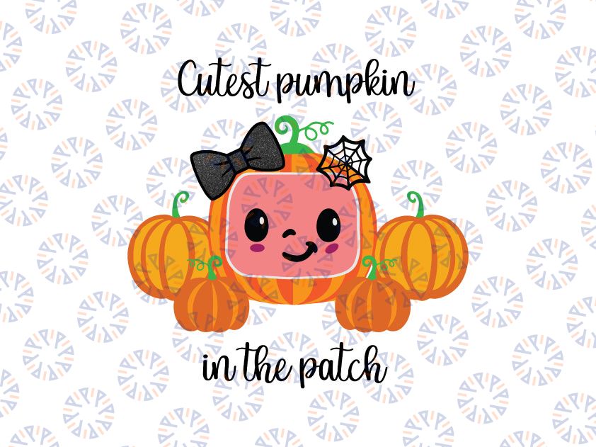 Cocomelon Cutest Pumpkin In The Patch Bow Halloween Fall PNG | Pumpkin Patch PNG | First Halloween | Cutest Pumpkin