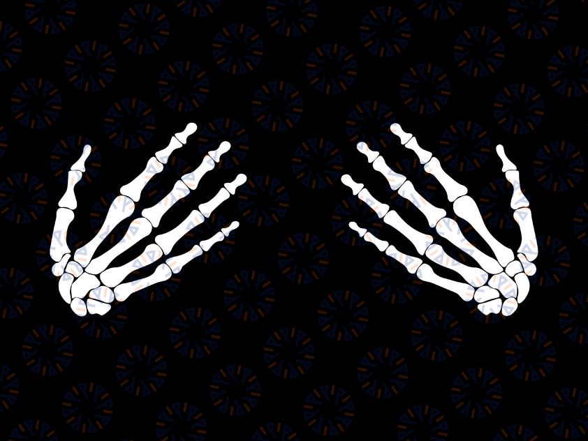 Skeleton Hand Svg, Skull Hand Svg, Halloween Svg, Vector Cut file Cricut, Silhouette, Funny Skull Trick Breasts Svg Dxf Png