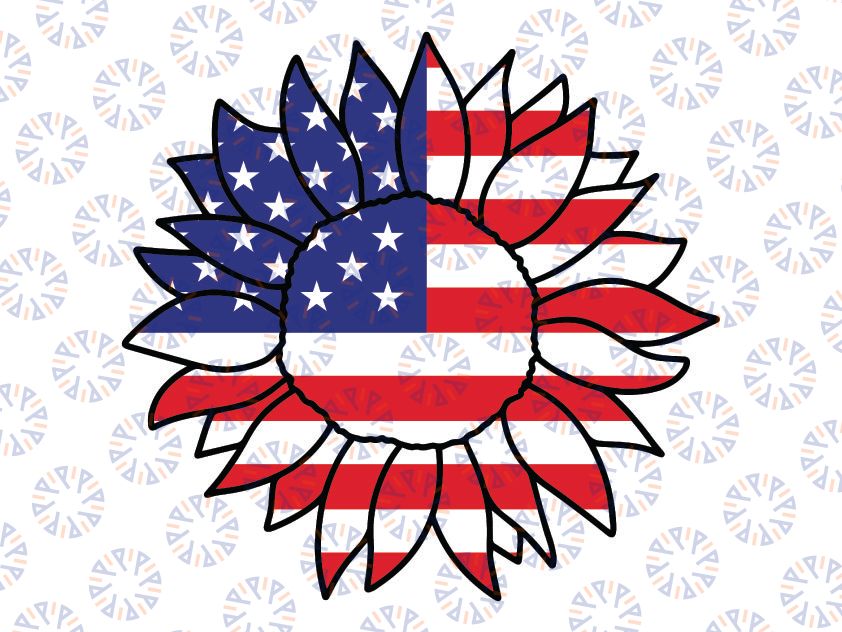 Patriotic Sunflower Svg, 4 juillet Svg, American Flag Svg, USA Svg Dxf Eps, America Svg, Girls, Memorial Day, Silhouette, Cricut Cut Files