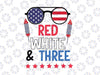 Kids Red White & Three Svg, 3rd Birthday 4th Of July Svg, Independence Day Svg, Fireworks svg,svg for Cricut, Silhouette cut file