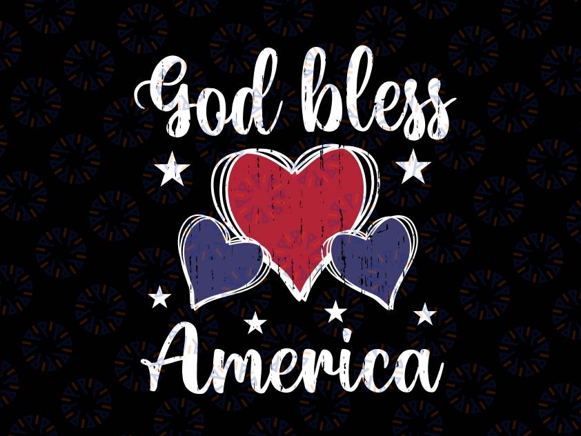 God bless america Svg, 4th Of July svg, Independence Day, Sublimation PNG File, Patriotic, Fourth of July, Red White Blessed SVG File For Cricut