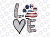 Dog Lover Paw Png, Happy Independence Day Png, 4th Of July USA Flag Png, 4th of July Paw Prints Png, Leopard Plaid Paw Patriotic American Flag Png