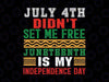 July 4th Didn't Set Me Free Juneteenth My Independence Day Svg Cut File for Cricut or Silhouette, Black African American Pride