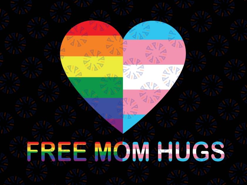 Free Mom Hugs Svg, Gay LGBT Svg, Pride Month Svg, Pride Mom Svg, Pride Ally Svg, Pride Ally