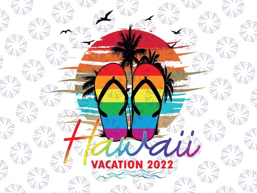 Hawaii Png, Hawaiian Vacation 2022 Png, Flip Flop LGBT Summer Holiday Png, Love Is Love Png, LGBT Png, Lgbt Pride Png