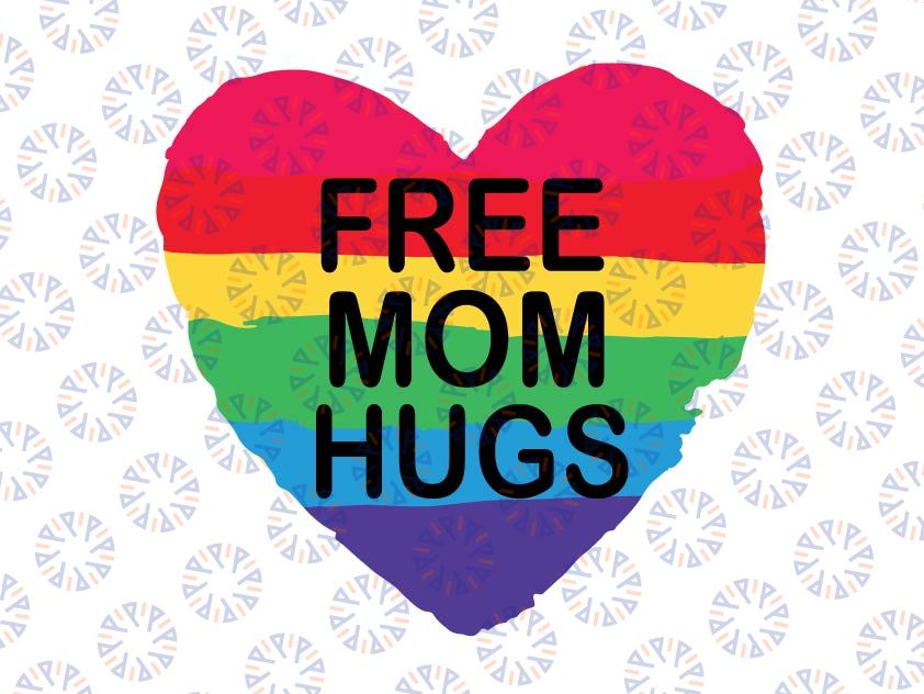 Free Mom Hugs Svg, Gay LGBT Svg, Pride Month Svg, Pride Mom Svg, Pride Ally Svg, Pride Ally