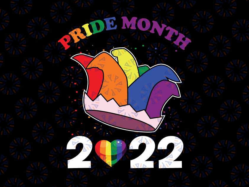 Pride Month 2022 Svg, LGBT-Q Jester Hat Svg, Rainbow Flag Gay Pride Svg, Equality Svg, Lesbian Svg, Lgbt Pride, Rainbow Flag Svg