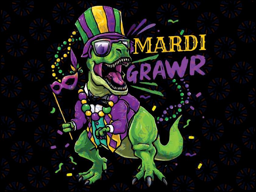 Mardi Gras Dabbing T Rex Dinosaur Mardi Grawr Bead Costume Png, Mardi Gras T-rex png, Western Mardi Gras png, Sublimate Designs download