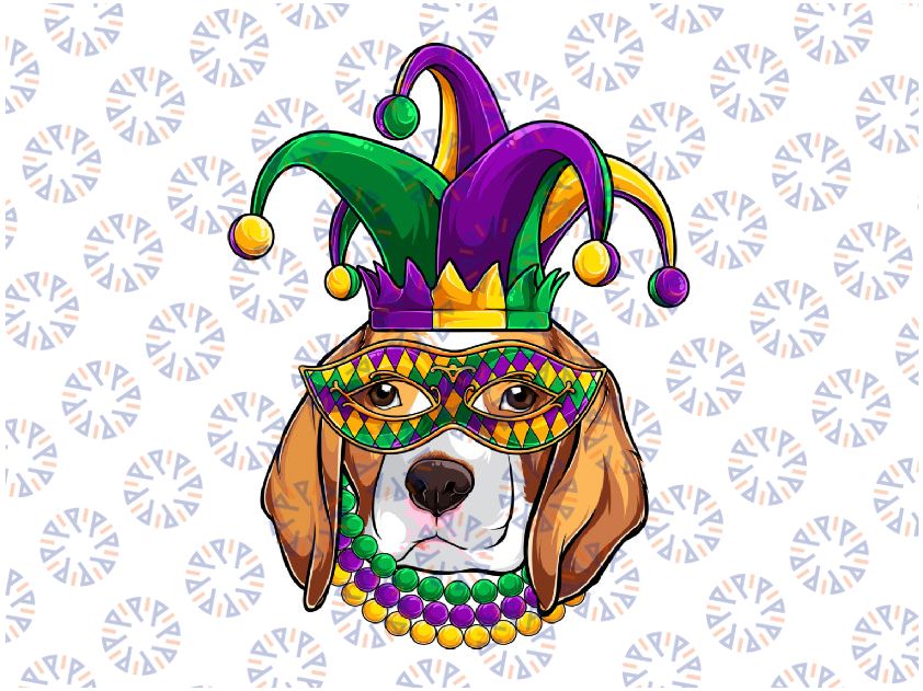 Funny Mardi Gras Dog Apparel, Beagle Dog Mom Dad Pet Lovers PNG File Mardi Gras Dog, Mardi Gras, Mardi Gras Carnival Party, Fat Tuesday PNG