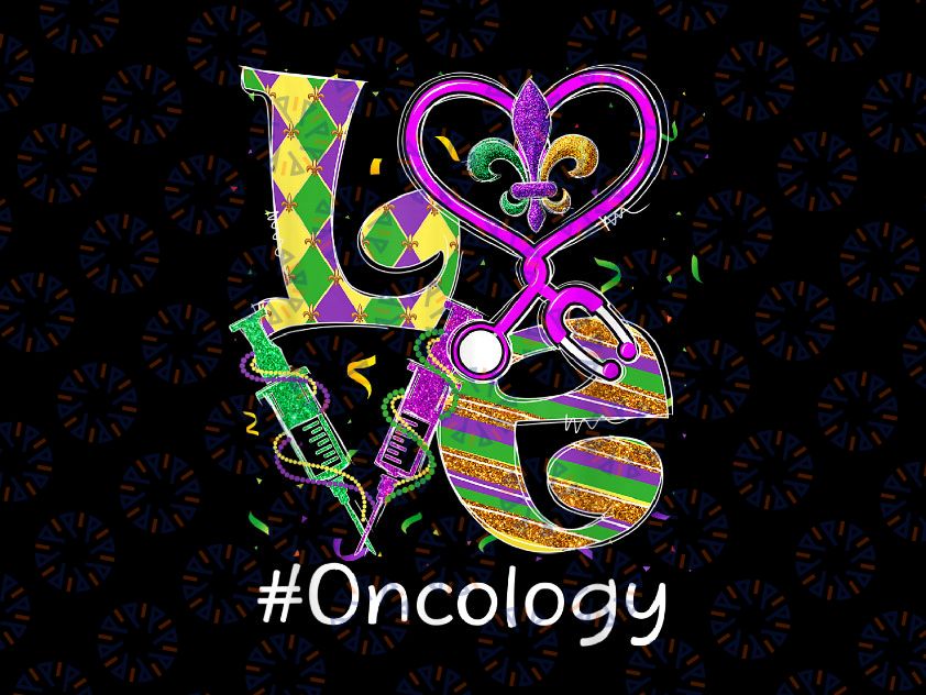 Stethoscope LOVE Oncology Nurse Mardi Gras Carnival PNG Sublimation Download Carnival Party, Fleur De Lis, RN ICU Nicu Er Scrub, Nurse Appreciation