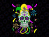 Sugar Skull Carnival Mask Jester Hat PNG, Mardi Gras Gifts Png, Mardi Gras Jester Skull Png, Mardi Skeleton Png, Jester And Mask Png