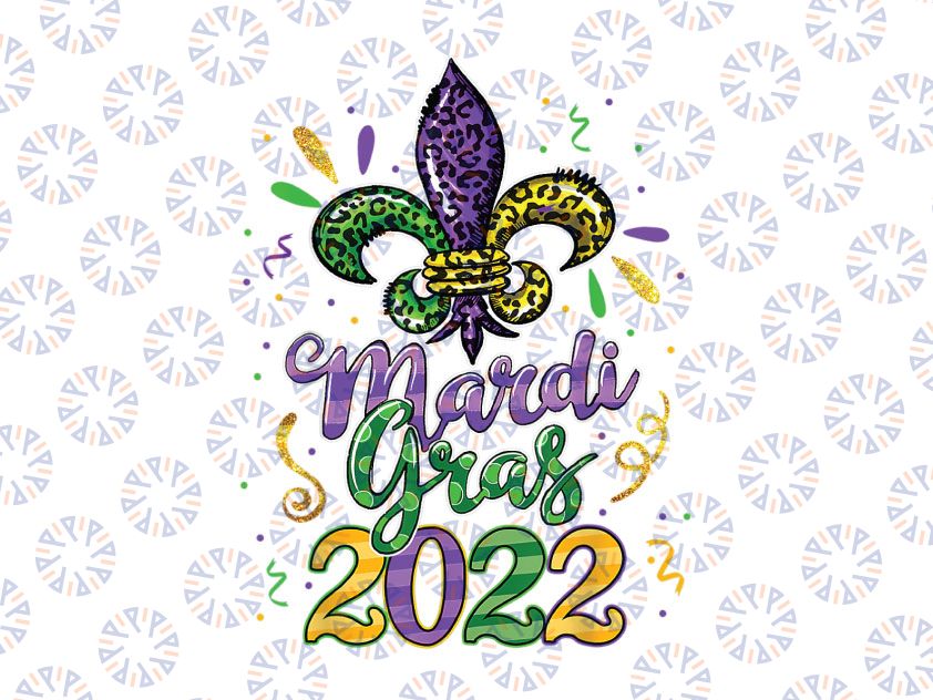 Mardi Gras Shirts 2022 PNG, Trendy Leopard Print Fleur De Lis Png, Mardi Gras Sublimation Design PNG Digital Download