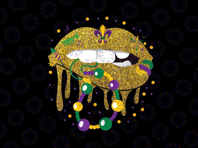 Mardis Grad Lips Queen PNG, Mardi Lips Png, Mardi Gras Png, Lips Fleur De Lis Png, Fat Tuesday Png, Flower de luce Png, Louisiana Png