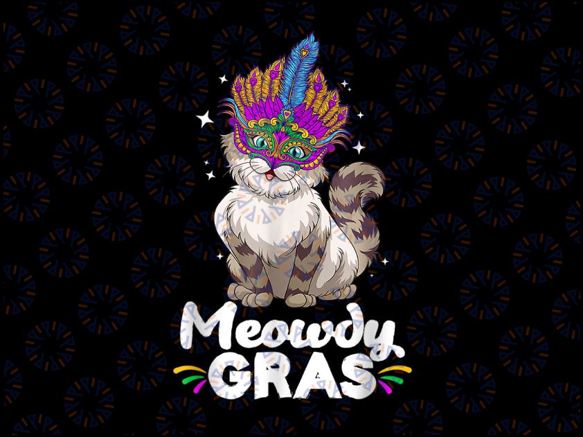 Mardi Gras Kitten Cat PNG, Meowdi Gras Png, Cats Lovers Mardi Gras Png, Mardi Gras Carnival Party Png, Fat Tuesday Png, New Orleans